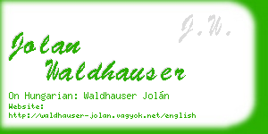 jolan waldhauser business card