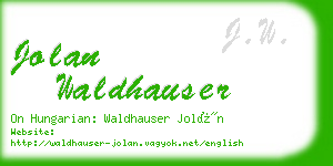 jolan waldhauser business card